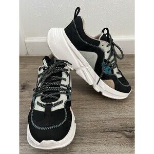 UGG CALLE LACE BLACK MULTI NUBUCK COMFORT SNEAKERS, WOMEN US 6.5